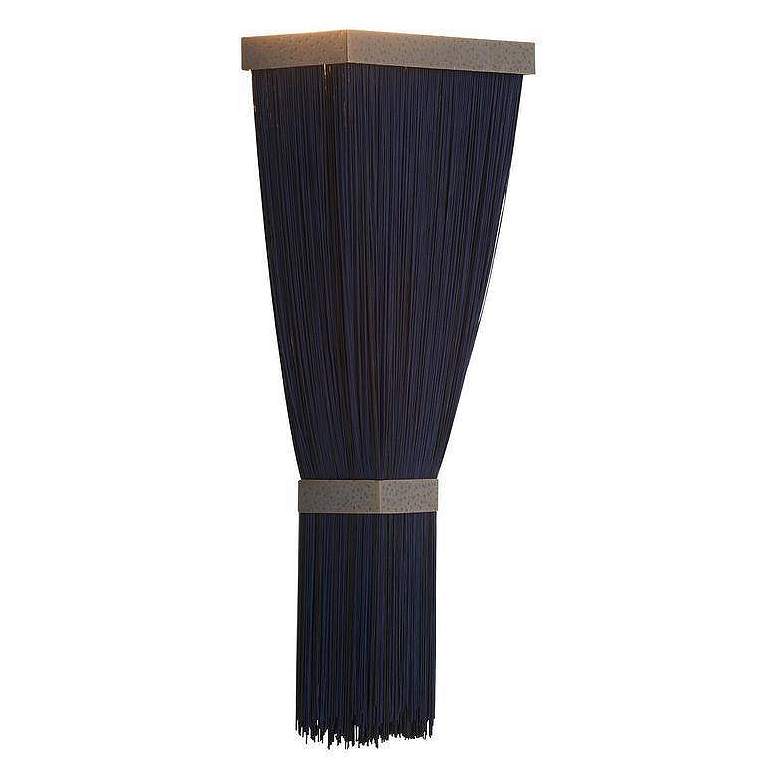 Image 3 Arteriors Jenessa Navy Microfiber Sconce 20" Chattered Brass more views
