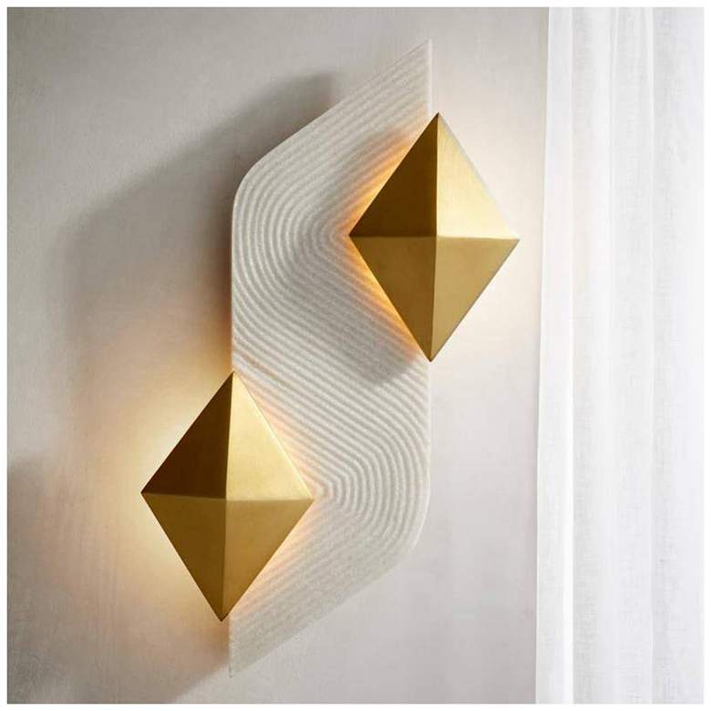 Image 1 Arteriors Jenner Ivory Ricestone Composite Sconce 21" Antique Brass Steel