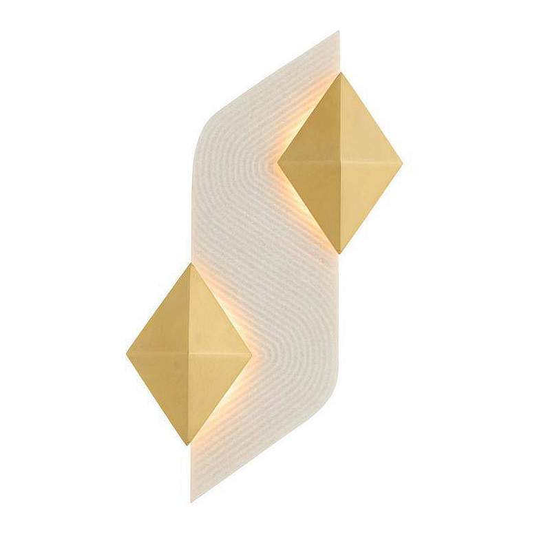 Image 3 Arteriors Jenner Ivory Ricestone Composite Sconce 21" Antique Brass Steel more views