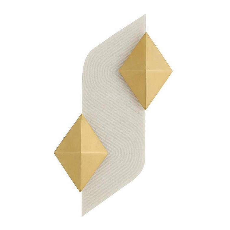 Image 4 Arteriors Jenner Ivory Ricestone Composite Sconce 21" Antique Brass Steel more views
