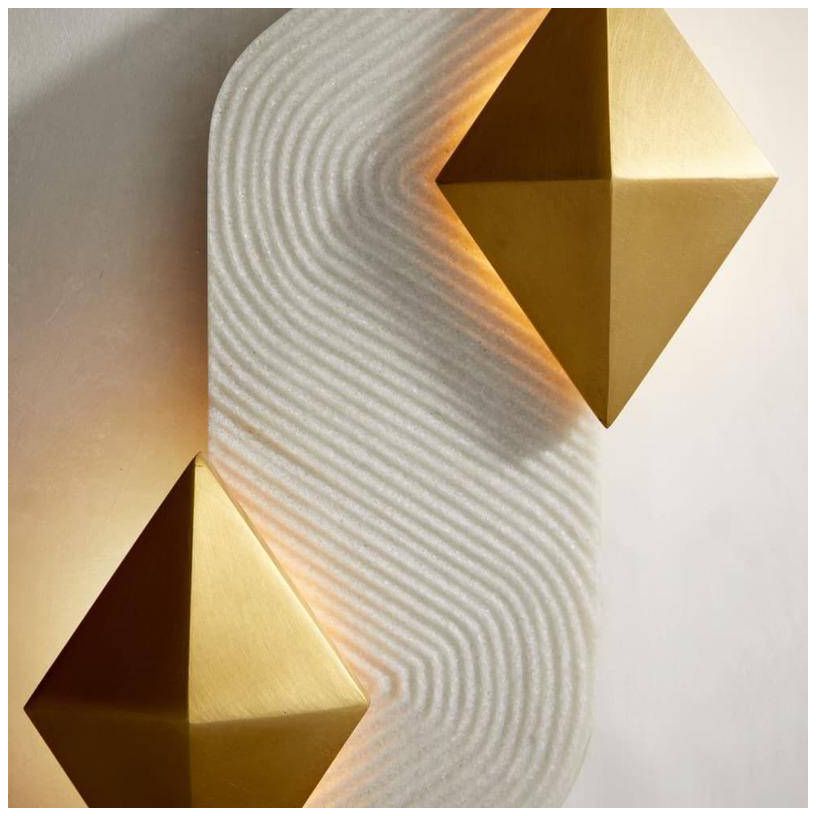 Arteriors Jenner Ivory Ricestone Composite Sconce 21" Antique Brass Steel