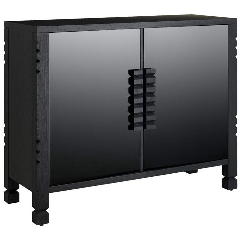 Image 2 Arteriors Jericho Cabinet Ebony Oak Veneer and High-Gloss Black Lacquer