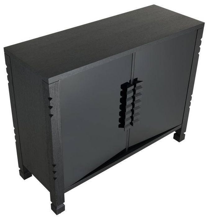 Arteriors Jericho Cabinet Ebony Oak Veneer and High-Gloss Black Lacquer