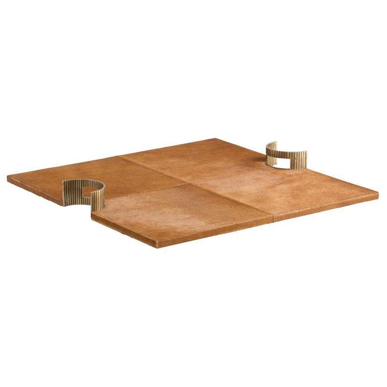 Image 1 Arteriors Jones Leather Tray Brown Hair on Hide