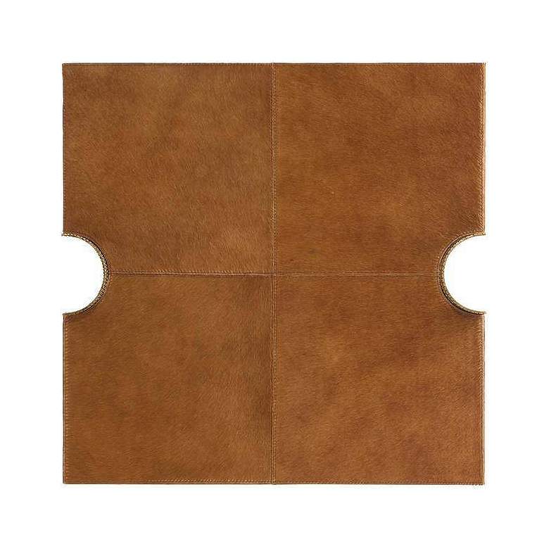 Image 3 Arteriors Jones Leather Tray Brown Hair on Hide more views