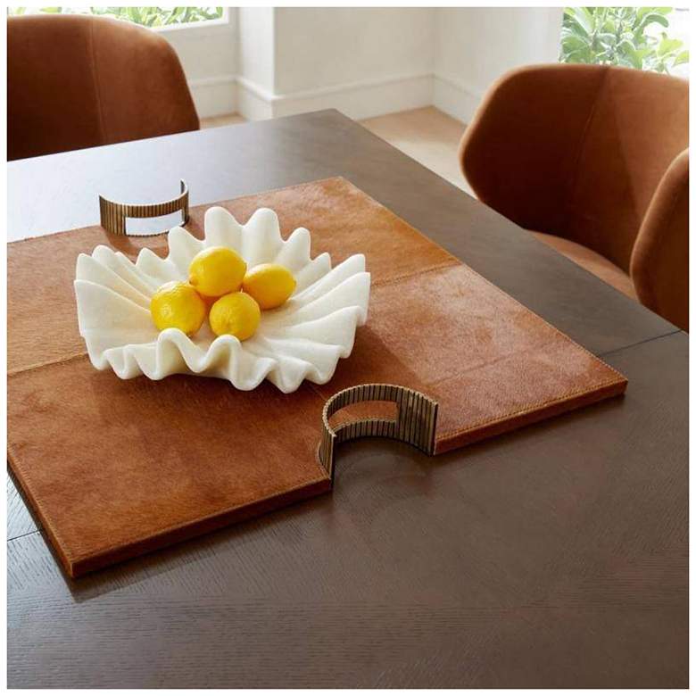 Image 6 Arteriors Jones Leather Tray Brown Hair on Hide more views
