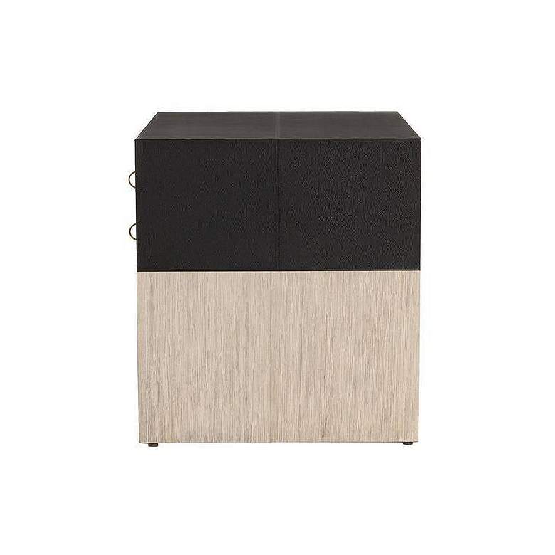 Image 4 Arteriors Joplin Embossed Leather Side Table Black more views