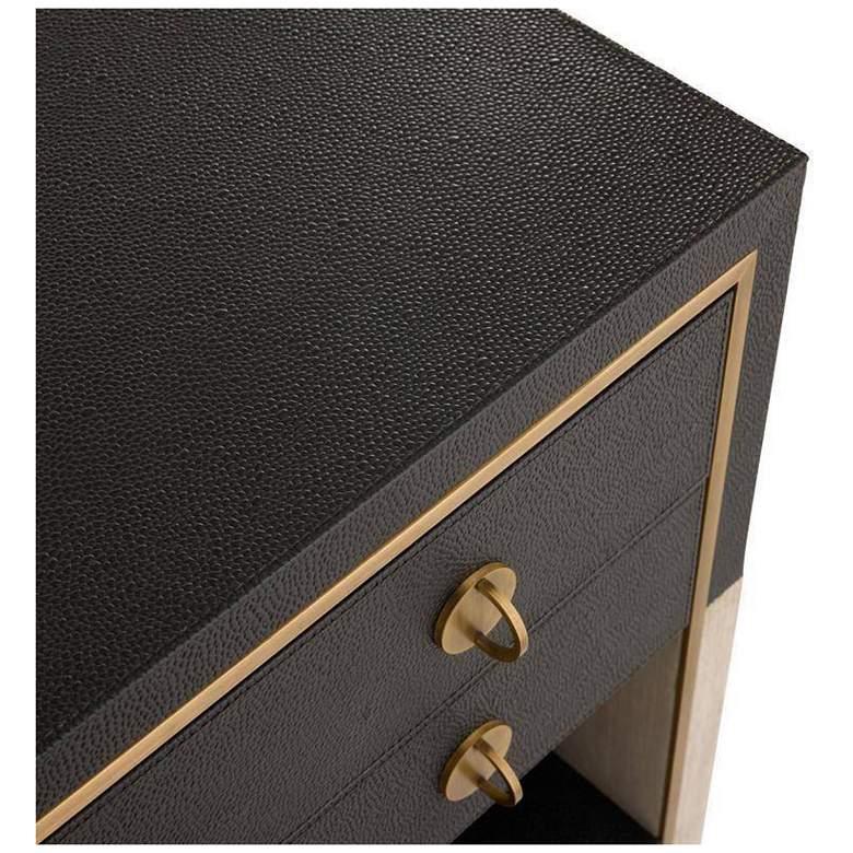 Image 6 Arteriors Joplin Embossed Leather Side Table Black more views
