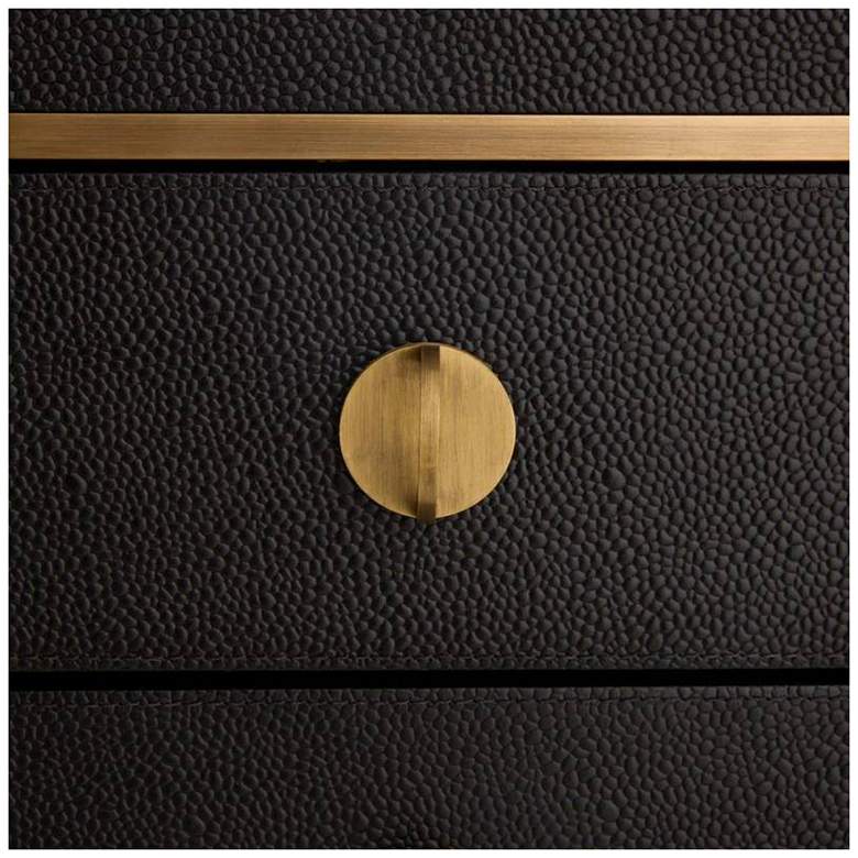 Image 7 Arteriors Joplin Embossed Leather Side Table Black more views