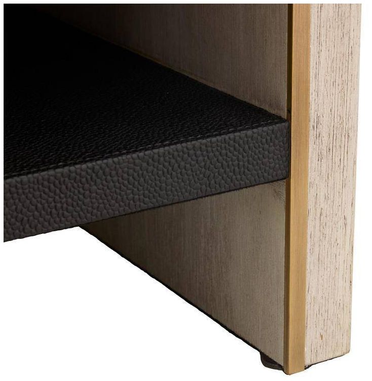 Arteriors Joplin Embossed Leather Side Table Black