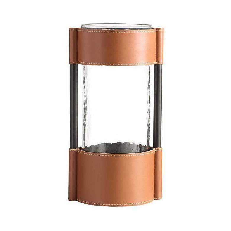 Image 3 Arteriors Joseph Leather Vases Set of 2 Brown more views