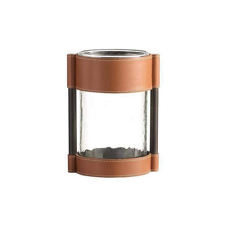 Image 4 Arteriors Joseph Leather Vases Set of 2 Brown more views