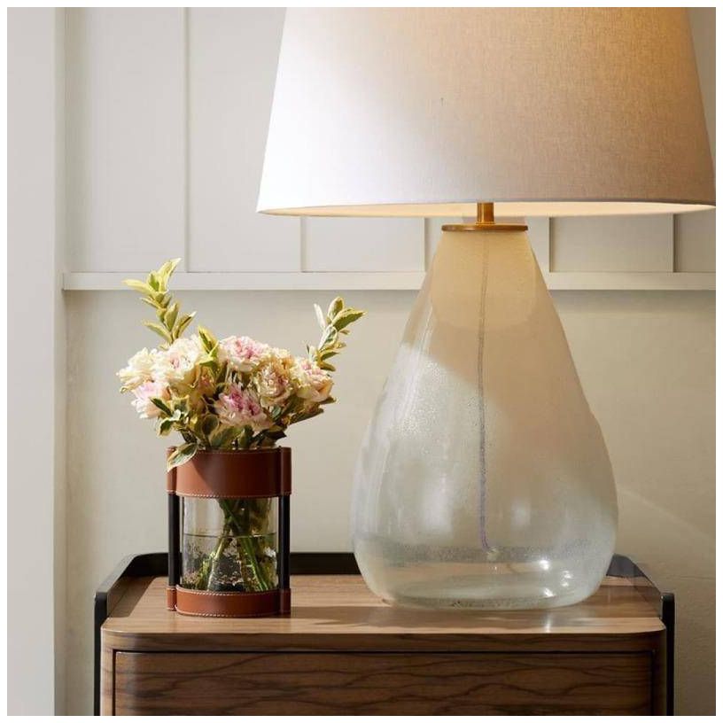 Arteriors Joseph Leather Vases Set of 2 Brown