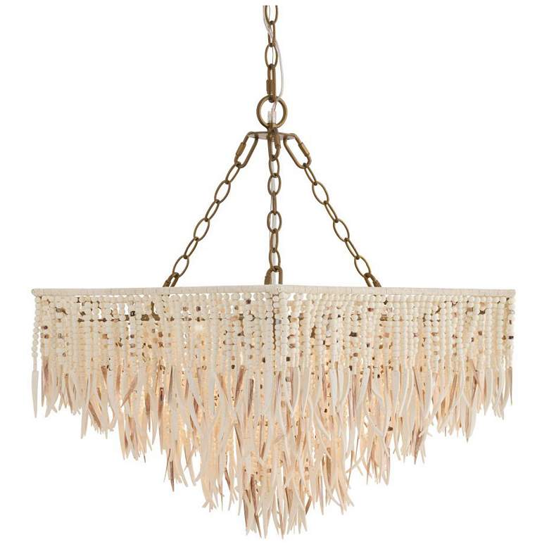 Image 1 Arteriors Josephine Chandelier 30" Mother of Pearl Ivory Coconut Shell