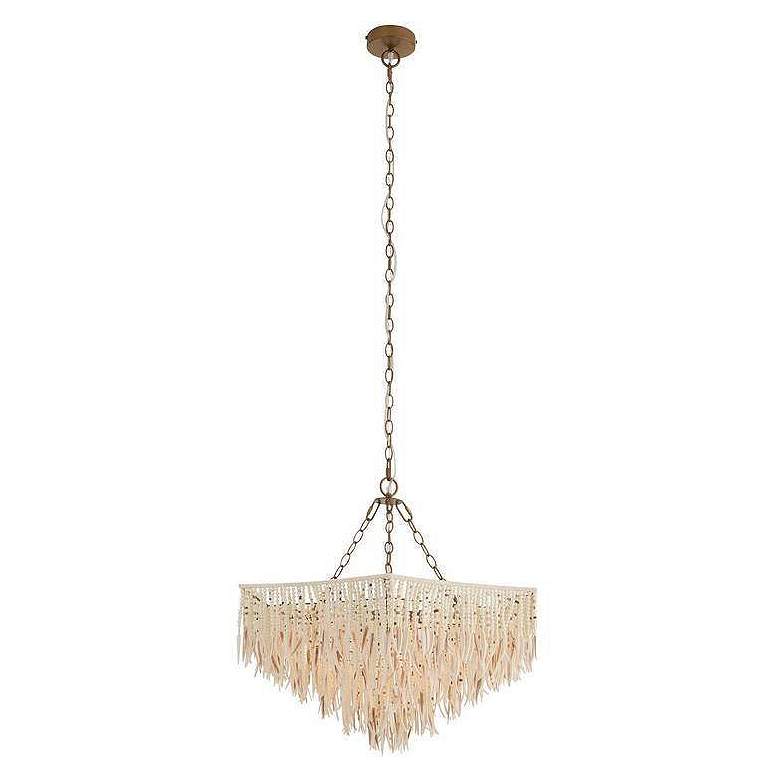 Image 3 Arteriors Josephine Chandelier 30" Mother of Pearl Ivory Coconut Shell more views