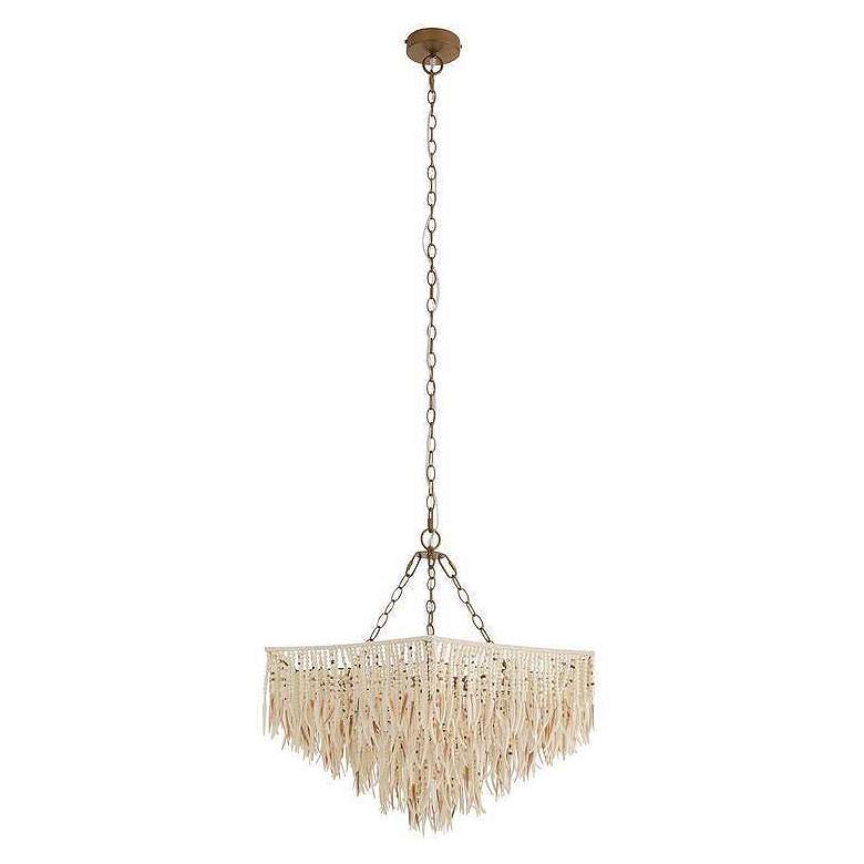 Image 4 Arteriors Josephine Chandelier 30" Mother of Pearl Ivory Coconut Shell more views