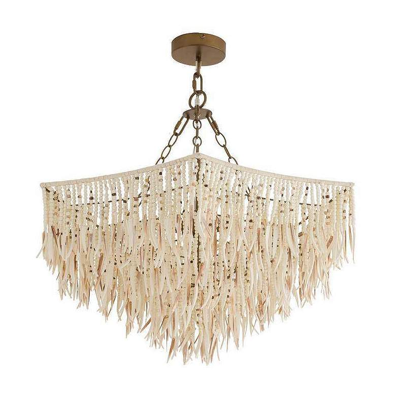 Image 5 Arteriors Josephine Chandelier 30" Mother of Pearl Ivory Coconut Shell more views