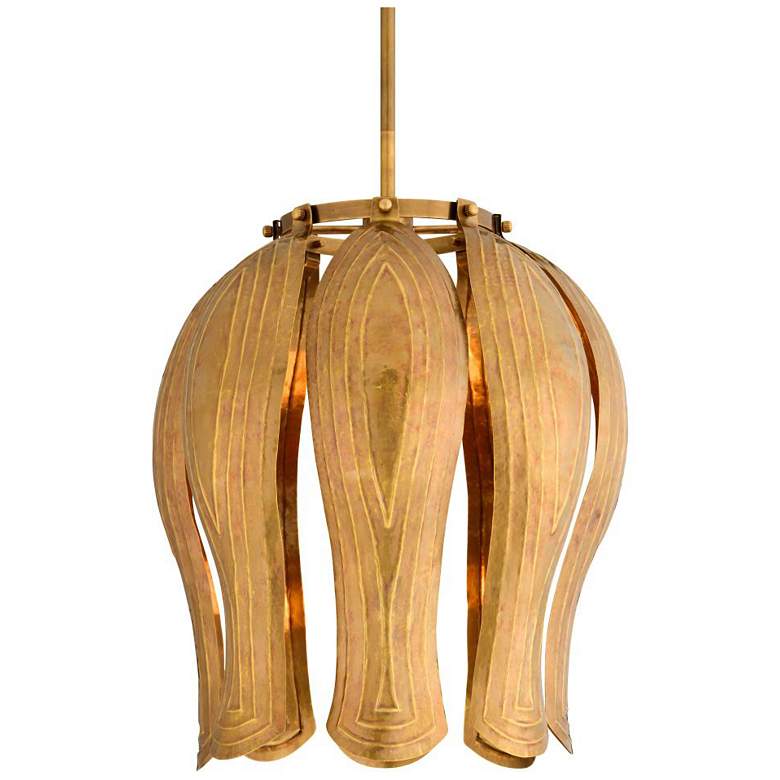 Image 2 Arteriors Judith Pendant 20" Vintage Brass