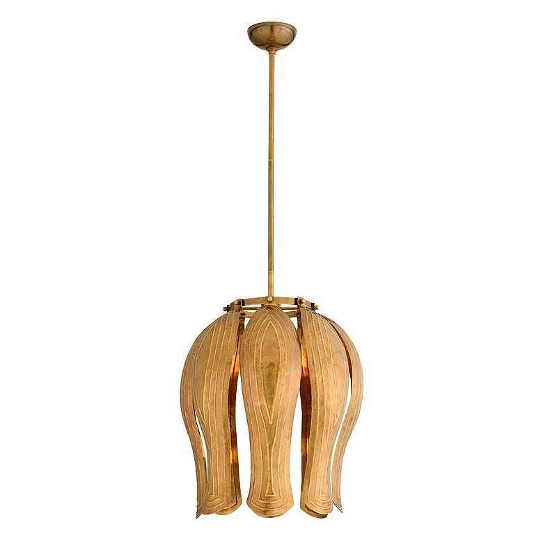 Image 3 Arteriors Judith Pendant 20" Vintage Brass more views