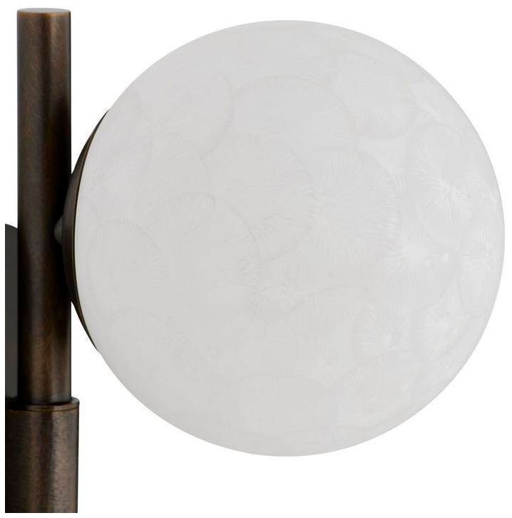 Image 6 Arteriors Julie Matte White Textured Glass Sconce 14" English Bronze more views