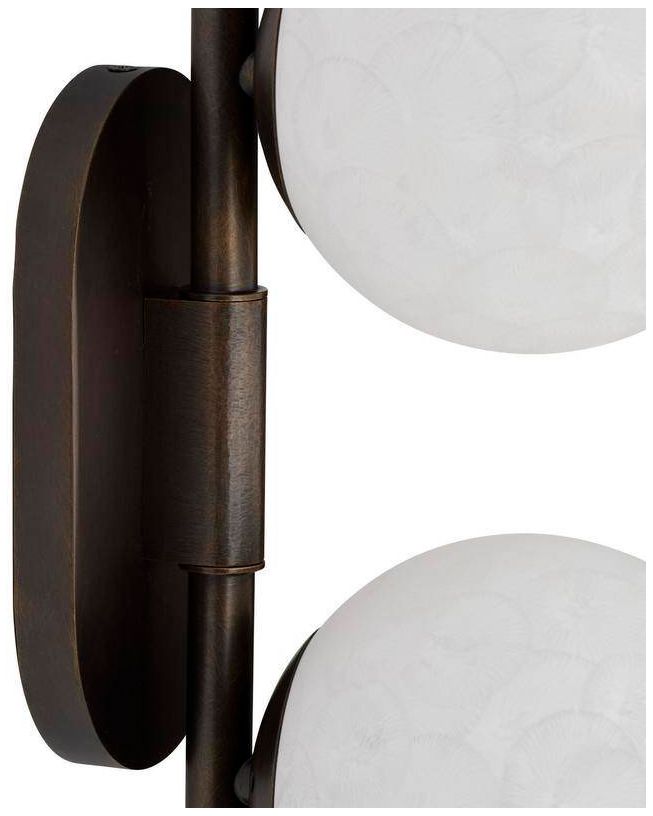 Image 7 Arteriors Julie Matte White Textured Glass Sconce 14" English Bronze more views