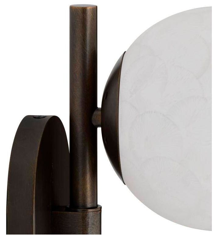 Arteriors Julie Matte White Textured Glass Sconce 14" English Bronze