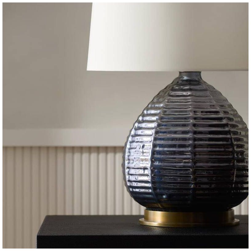 Arteriors Juliette Flint Luster Glass Lamp Antique Brass