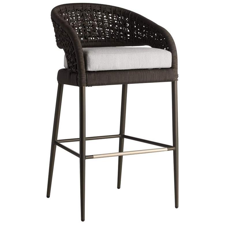 Image 1 Arteriors Juri Outdoor Bar Stool Charcoal Brown Synthetic Rope