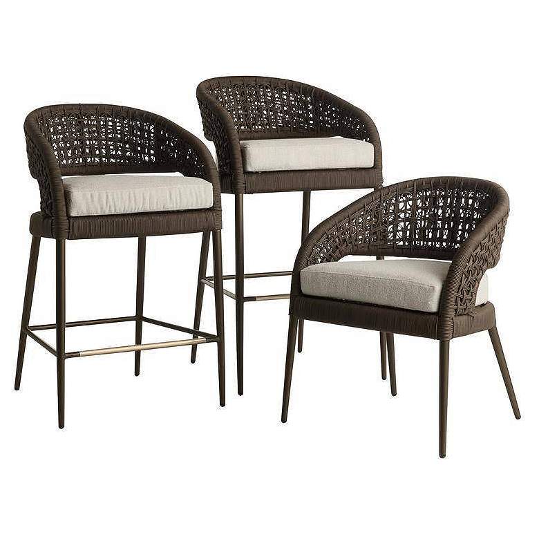 Image 7 Arteriors Juri Outdoor Bar Stool Charcoal Brown Synthetic Rope more views