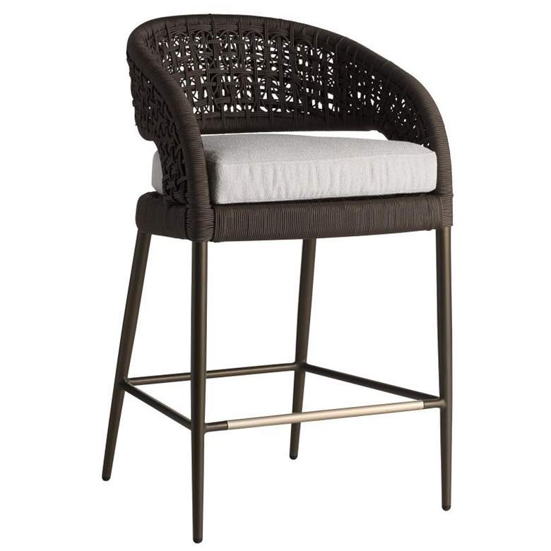 Image 1 Arteriors Juri Outdoor Counter Stool Charcoal Brown Synthetic Rope