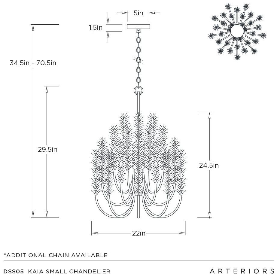 Arteriors Kaia Small Chandelier 22" Ivory