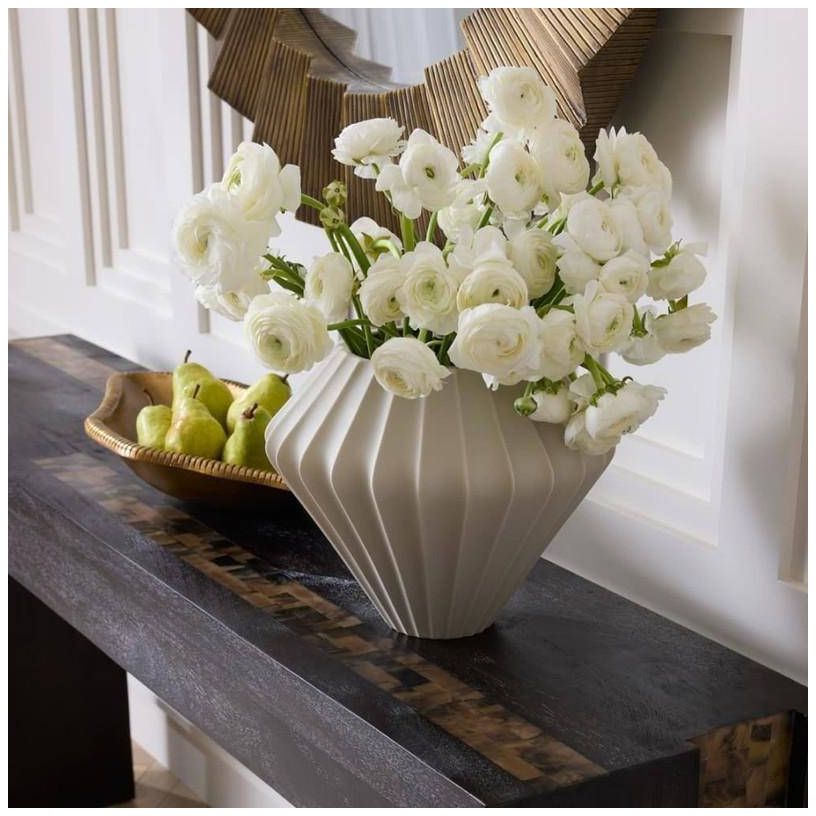 Image 7 Arteriors Kaliana Porcelain Vase Matte Taupe more views