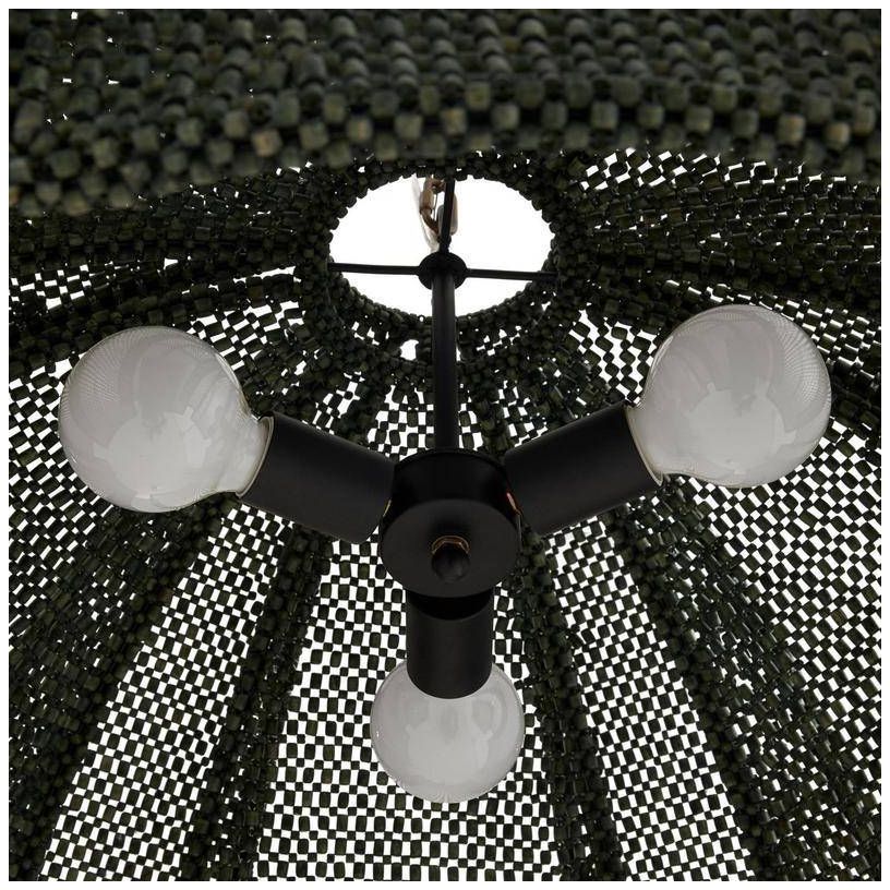 Arteriors Kamari Eucalyptus Stain Wood Pendant 35.5" Antique Brass