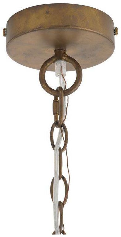 Arteriors Kamari Eucalyptus Stain Wood Pendant 35.5" Antique Brass