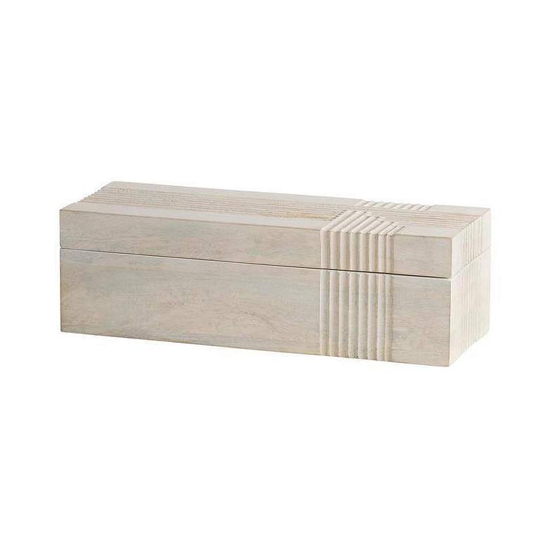 Image 3 Arteriors Kamira Wood Boxes Set of 2 Whitewash more views