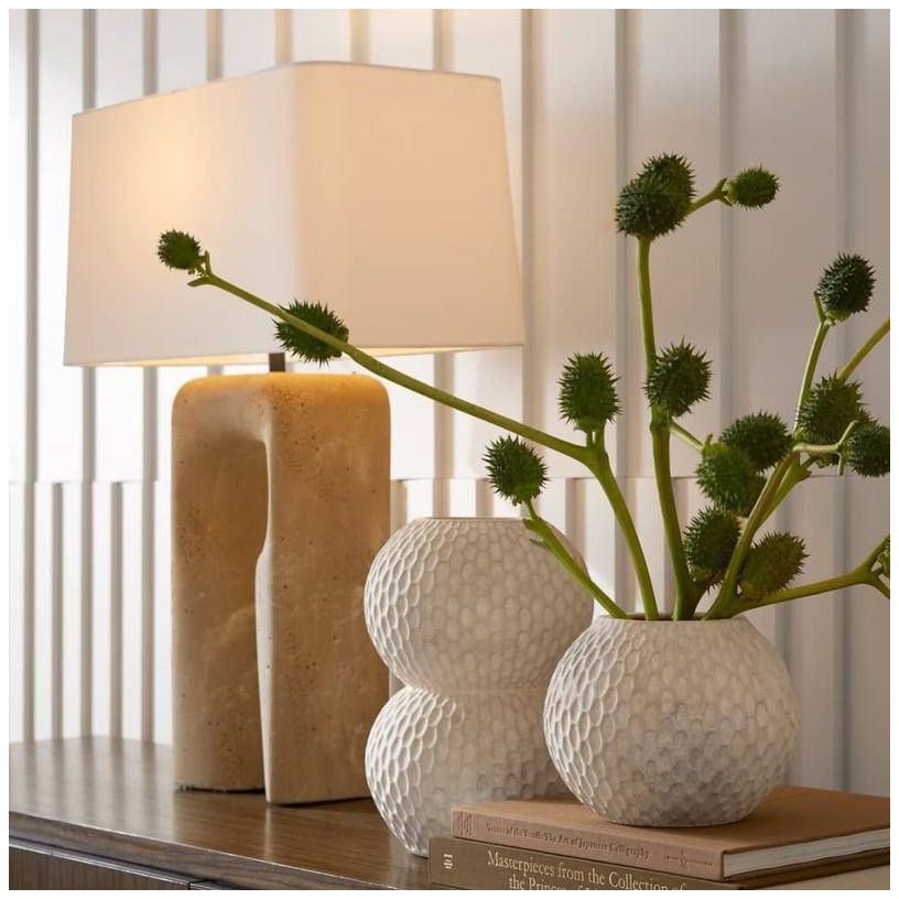 Arteriors Kamora Lamp Faux Travertine