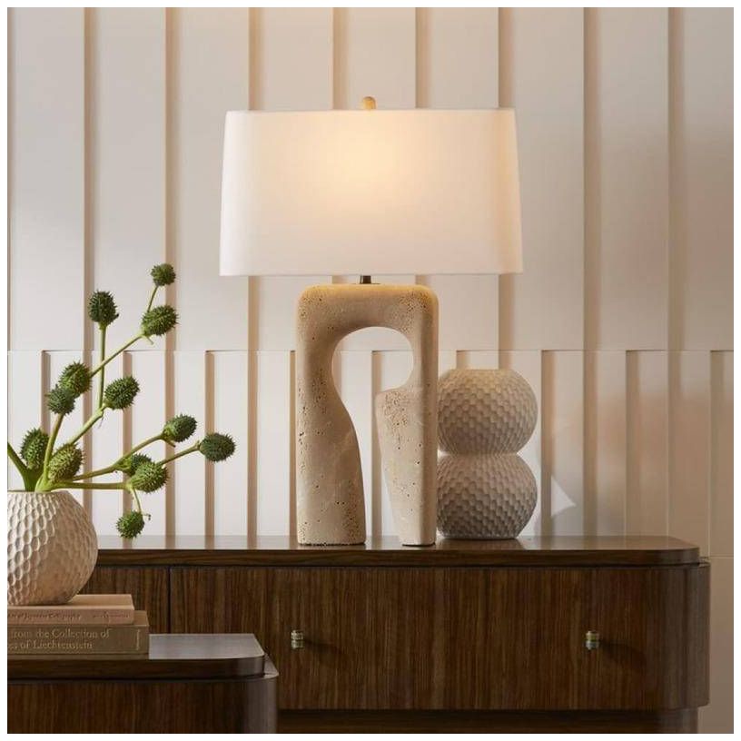 Arteriors Kamora Lamp Faux Travertine