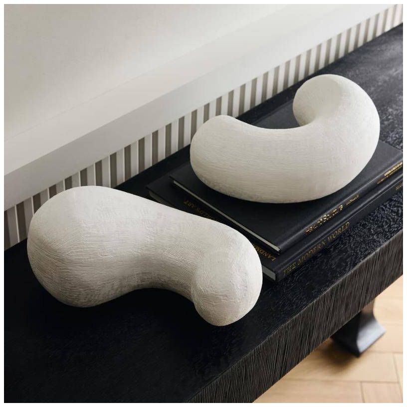 Arteriors Kanzi Resin Sculptures Set of 2 White