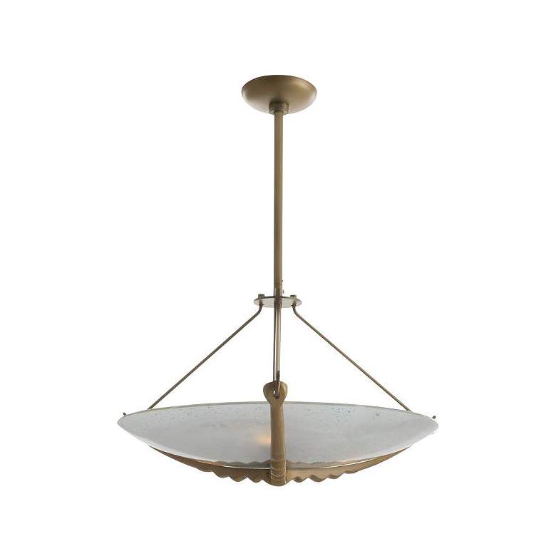 Image 1 Arteriors Karlsen Frosted Glass Semi Flush 23" Antique Brass