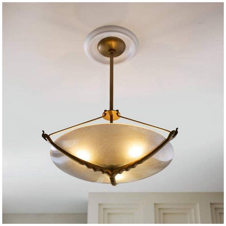 Image 1 Arteriors Karlsen Frosted Glass Semi Flush 23" Antique Brass