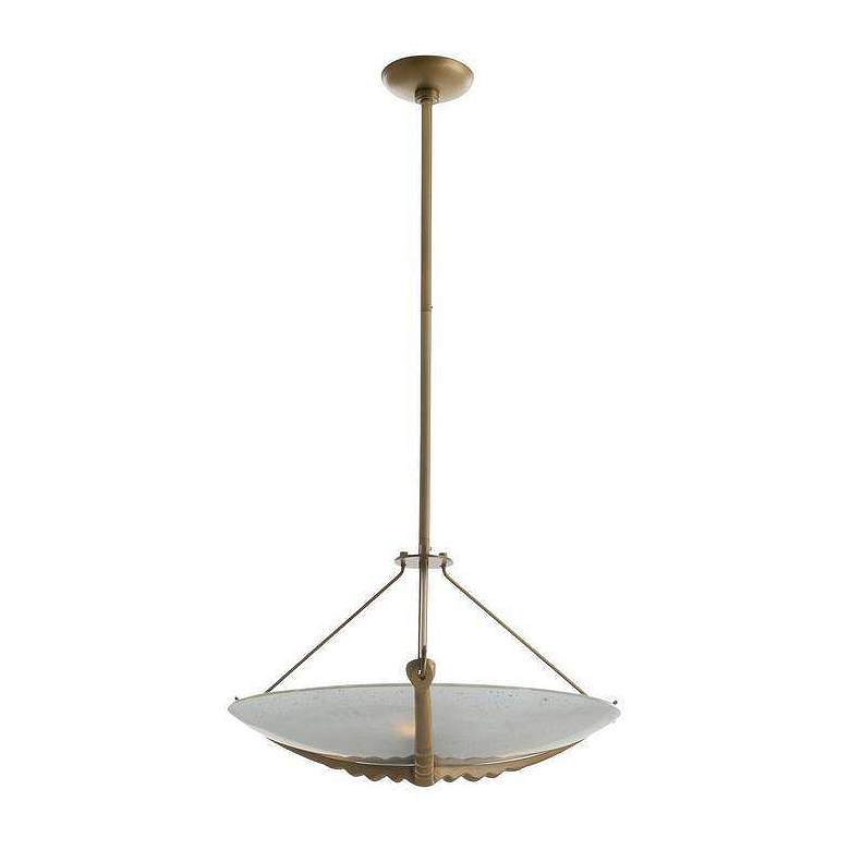 Image 3 Arteriors Karlsen Frosted Glass Semi Flush 23" Antique Brass more views