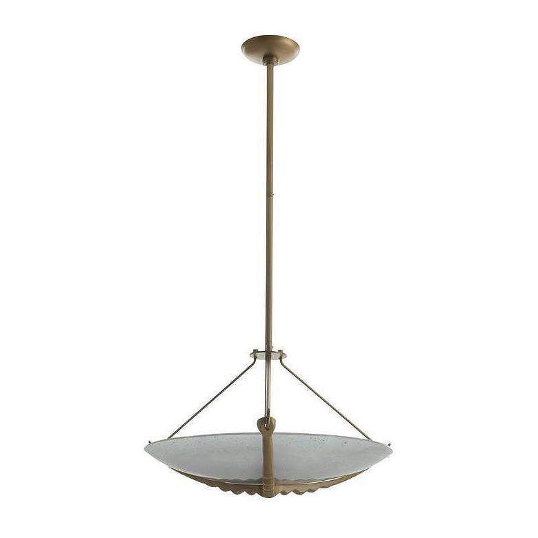 Image 4 Arteriors Karlsen Frosted Glass Semi Flush 23" Antique Brass more views
