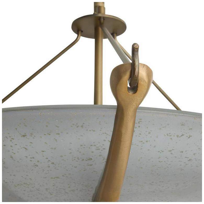 Image 7 Arteriors Karlsen Frosted Glass Semi Flush 23" Antique Brass more views
