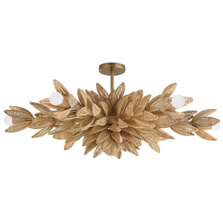 Image 1 Arteriors Kasai Semi Flush 36.5" Rattan Natural