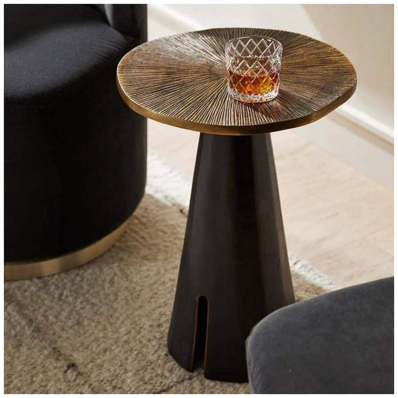 Image 1 Arteriors Katara Accent Table Aluminum Antique Brass