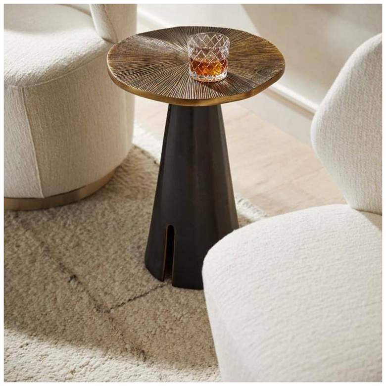 Image 6 Arteriors Katara Accent Table Aluminum Antique Brass more views