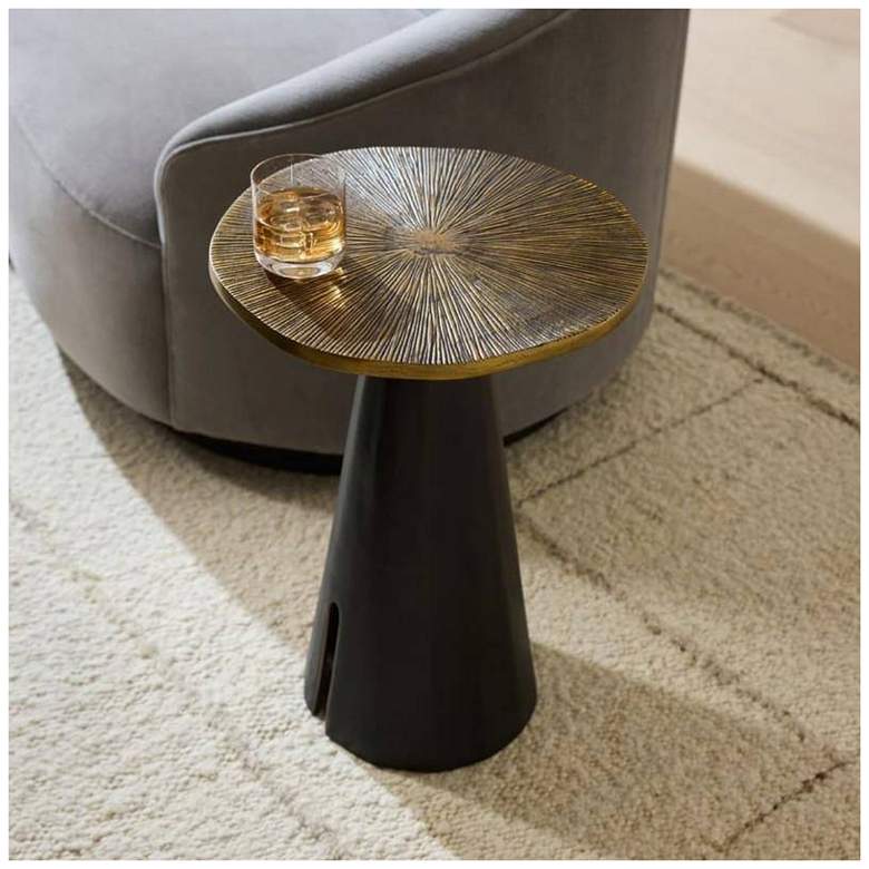 Image 7 Arteriors Katara Accent Table Aluminum Antique Brass more views