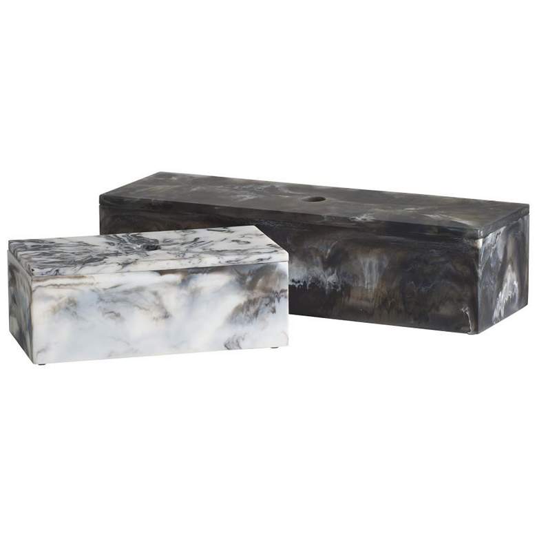 Image 1 Arteriors Kayce Resin Boxes Set of 2 Black & White
