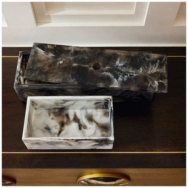 Image 1 Arteriors Kayce Resin Boxes Set of 2 Black & White
