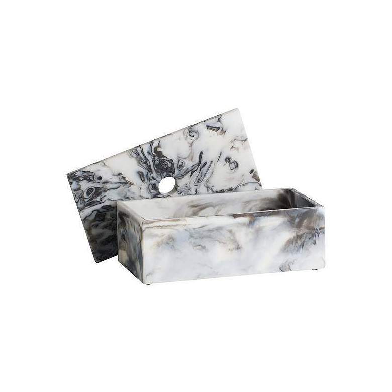 Image 3 Arteriors Kayce Resin Boxes Set of 2 Black & White more views